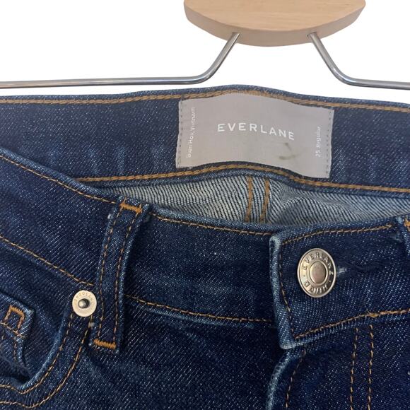 Everlane Dark Denim High Rise Jeans size 25 - Picture 3 of 6